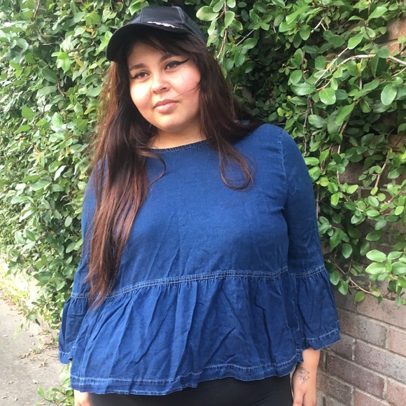 PLUS SIZE TYRA DROP WAIST PEPLUM TOP (Francesca’s) - Picture 4 of 7